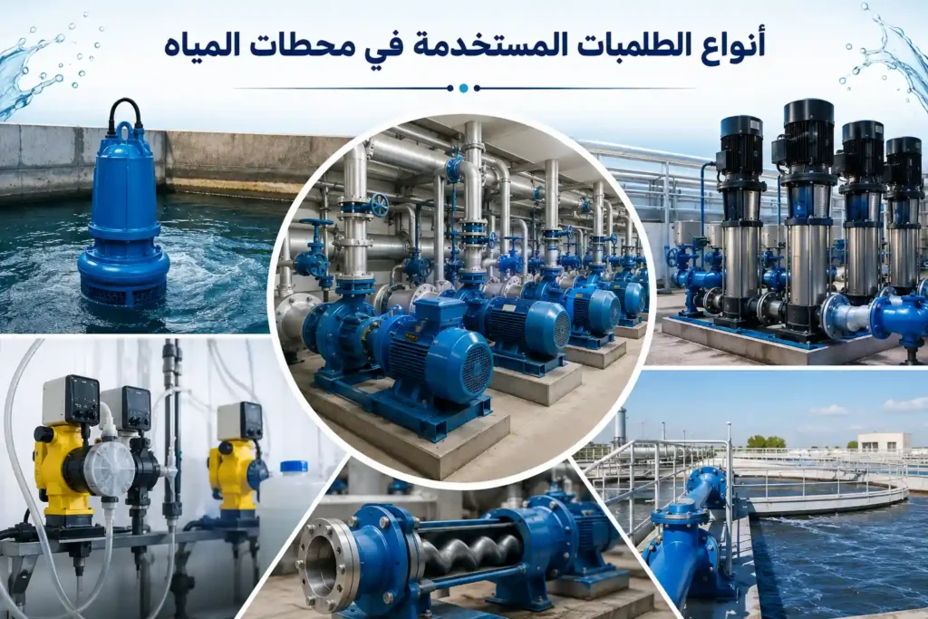 أنواع الطلمبات المستخدمة في محطات المياه