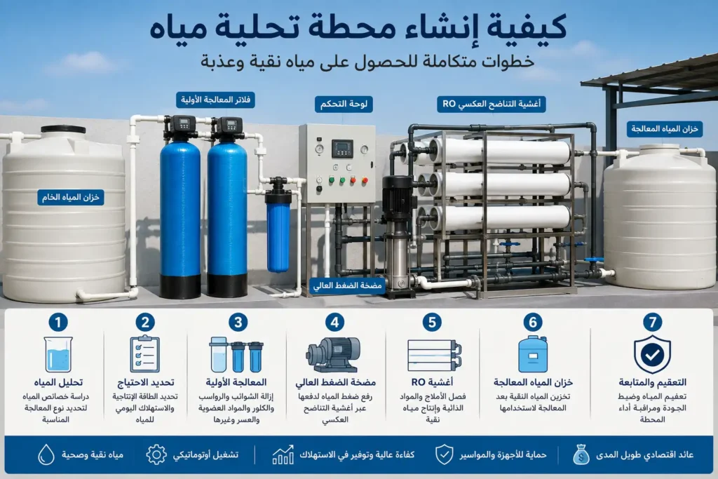 كيفية إنشاء محطة تحلية مياه
