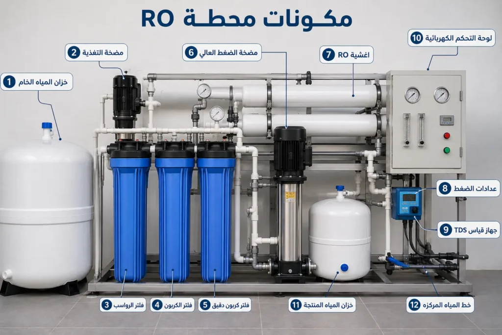 مكونات محطة RO